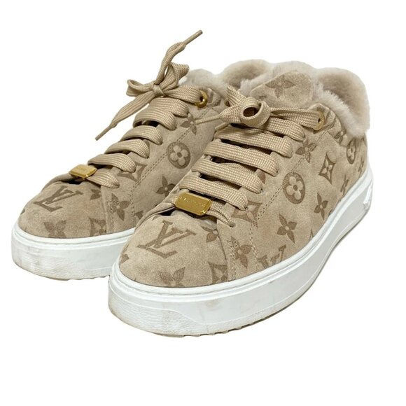 LOUIS VUITTON Timeout Line Sneakers - Beige Women's Sneakers Suede 486-031825 - Picture 3 of 9
